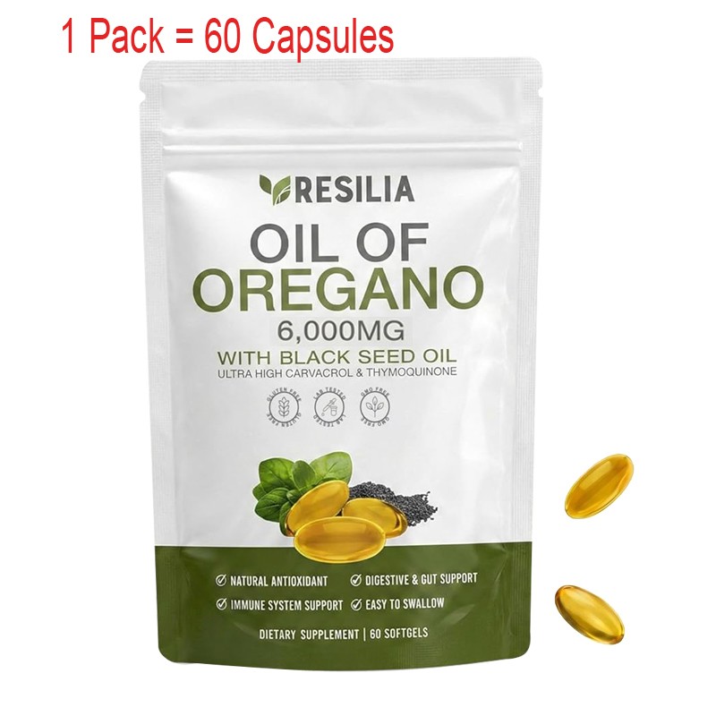 Resilia Oil of Oregano 6000mg with Black Seed Oil Softgels – 60 Capsules Resilia Oil of Oregano 6000mg with Black Seed Oil Softgels – 60 Capsules