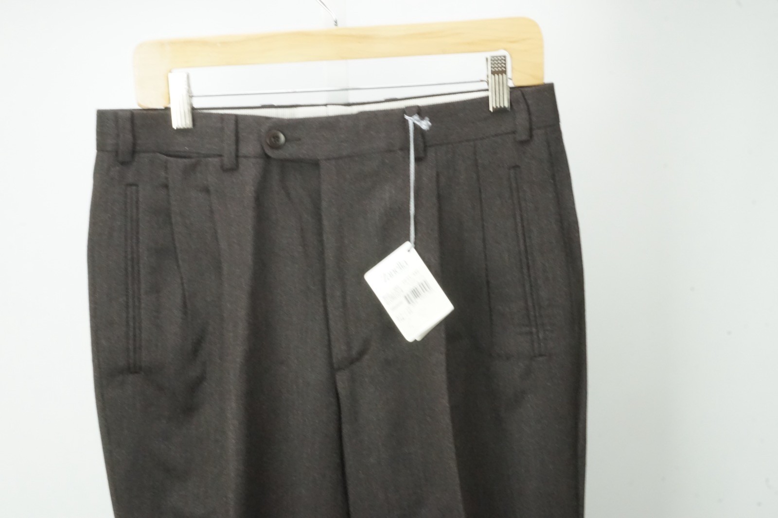 Zanella Giorgio Gray Woven Wool Mens Dress Pants Sz 48 EU BRAND NEW