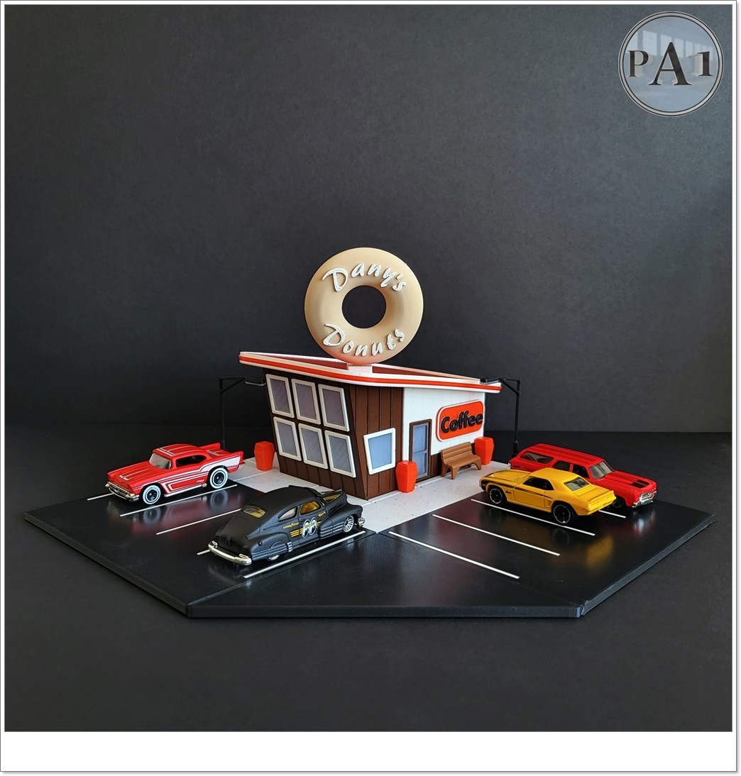 1:64 Scale DIY Donut Shop Diorama Kit Unassembled Retro Miniature Scene Display
