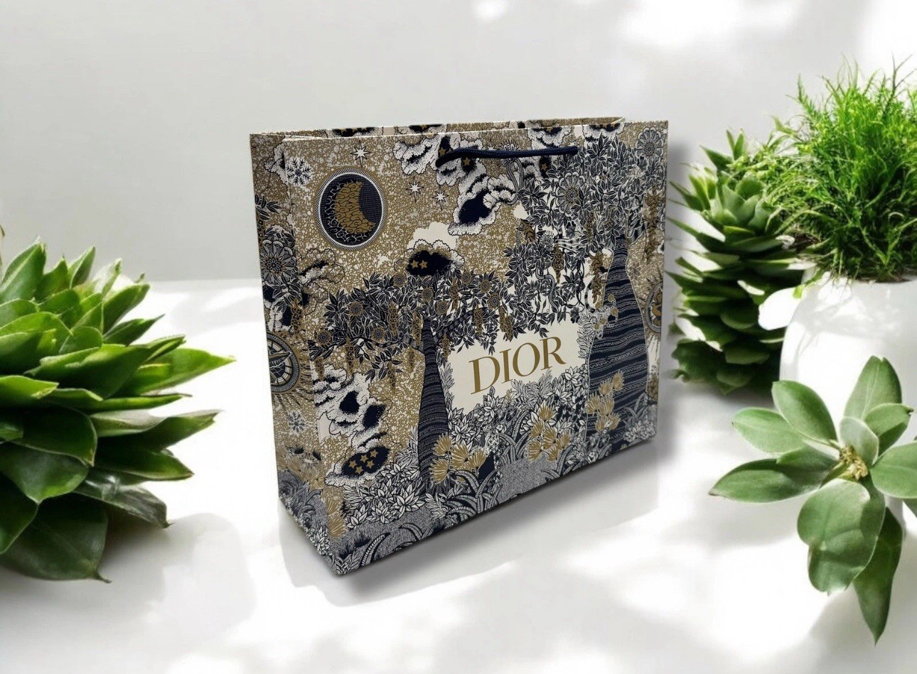 New Christian Dior CD Luxury Print large Shopping Gift Bag  17” x 12.125” x 5”