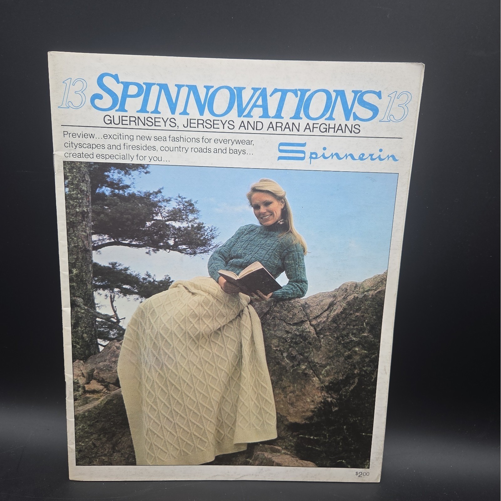Vintage 1978 Spinnerin Spinnovations 13 Knitting Pattern Guernseys Aran Afghans