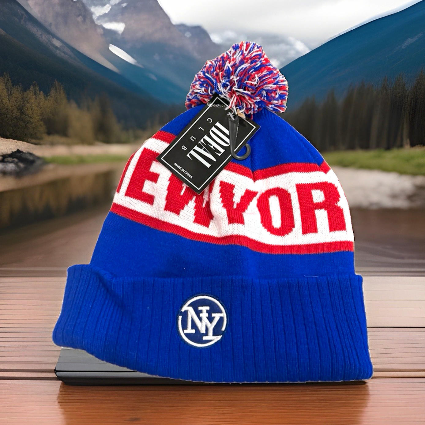 New York Islanders Men\'s Knit Beanie Hat Acrylic Pom Pom Colorblock One Size New York Islanders Men\'s Knit Beanie Hat Acrylic Pom Pom Colorblock One Size