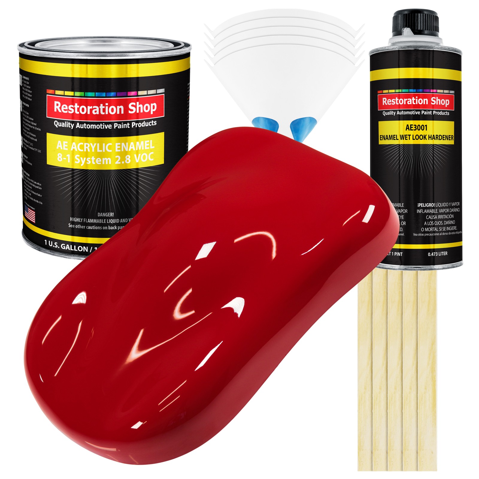 Restoration Shop Viper Red Acrylic Enamel Gallon Kit, Auto Paint