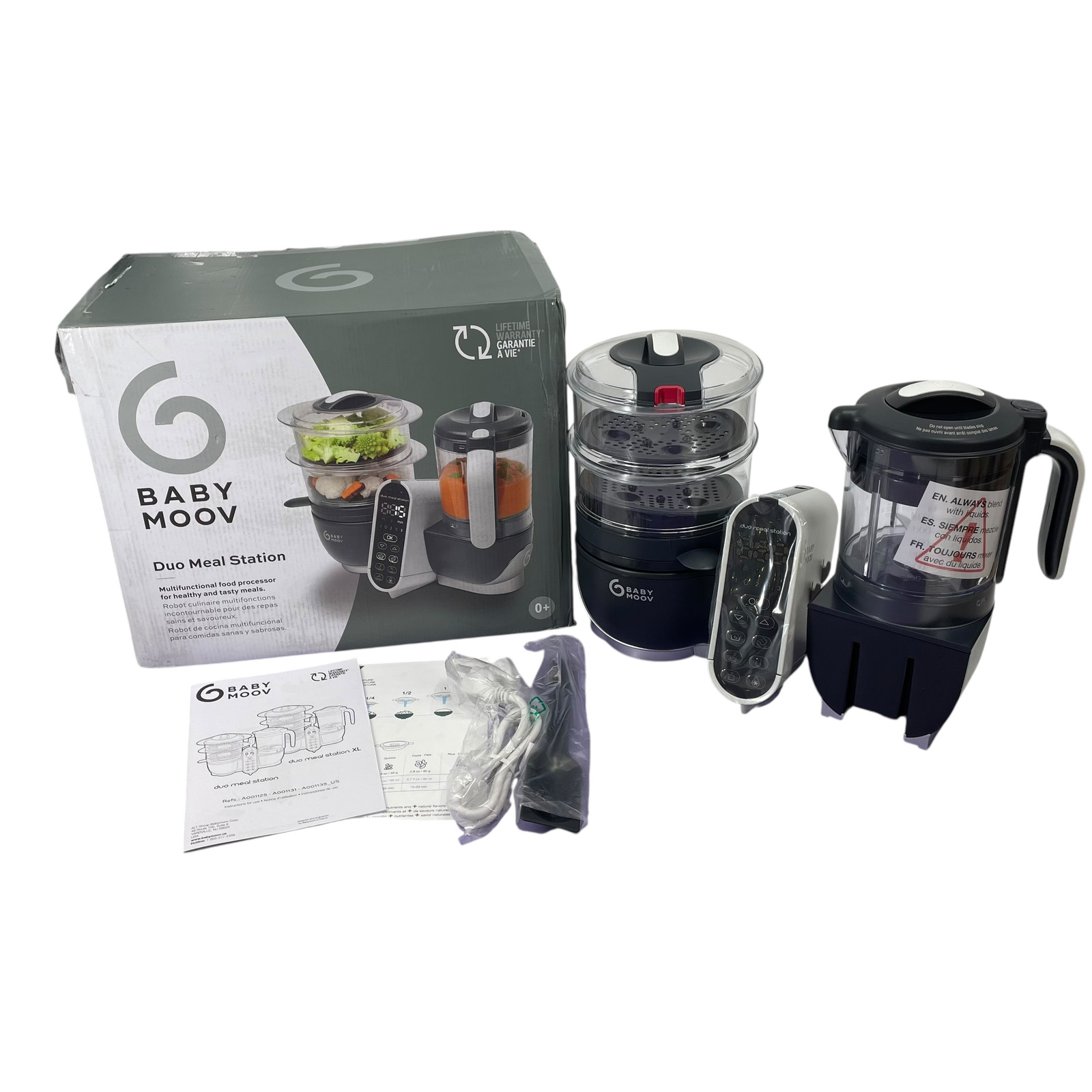 Babymoov Duo Meal Station Grey Multi-Speed Food Maker Steamer #NO2977 (AR) Babymoov Duo Meal Station Grey Multi-Speed Food Maker Steamer #NO2977 (AR)