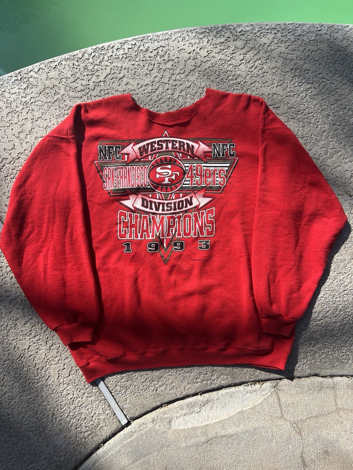 Vintage 1993 San Francisco 49ers Cut Neck Sweatshirt L /XL Vintage 1993 San Francisco 49ers Cut Neck Sweatshirt L /XL