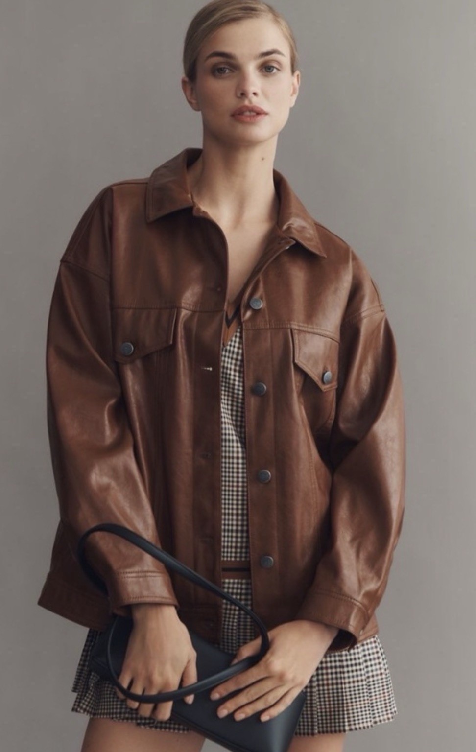 Anthropologie Pilcro The Weston Faux Leather Boyfriend Jacket Sz M Oversized Anthropologie Pilcro The Weston Faux Leather Boyfriend Jacket Sz M Oversized