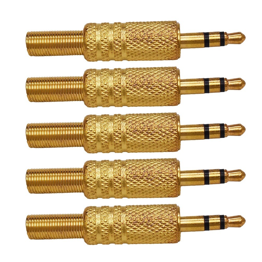 5PCS 3.5mm 4 Pole TRRS Audio Jack Plug Headphone Solder Repair Connector
