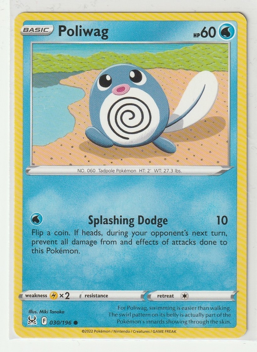 Pokemon TCG Lost Origin Poliwag 030/196 Common Miki Tanaka Pokemon TCG Lost Origin Poliwag 030/196 Common Miki Tanaka