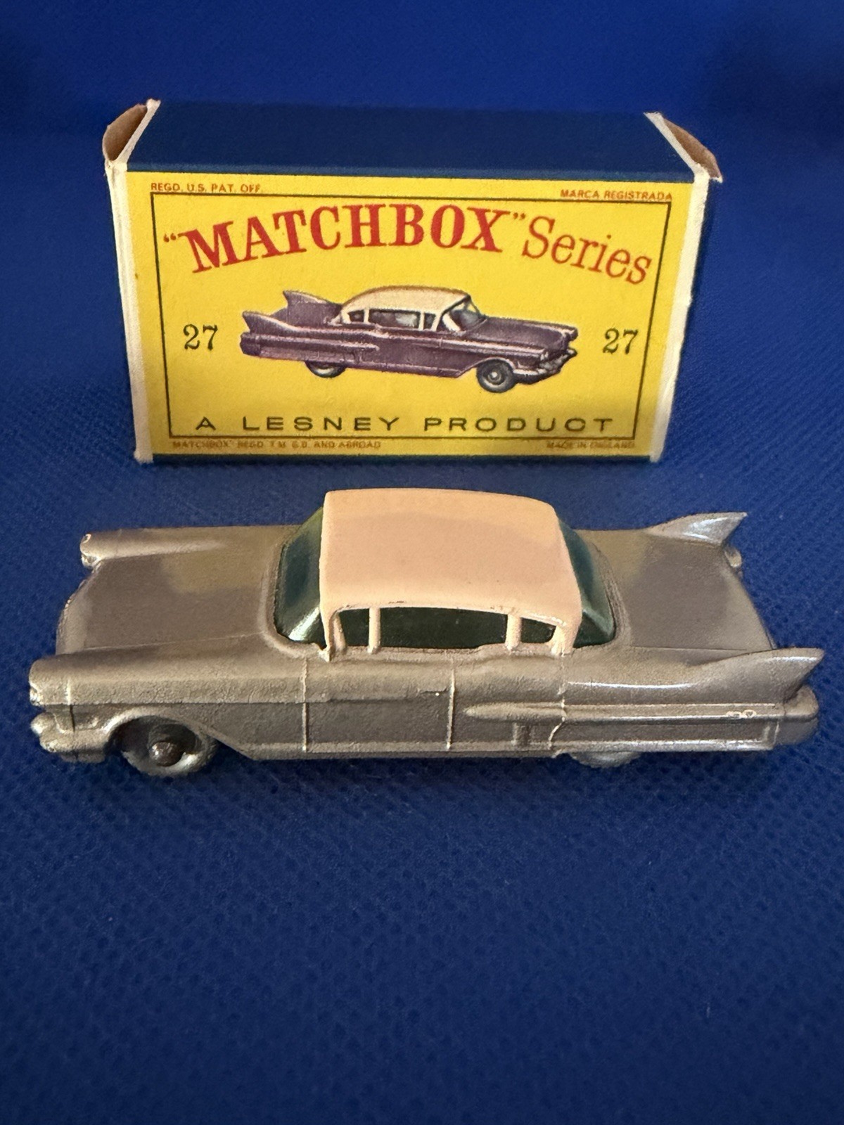 Lesney Matchbox #27C Cadillac Sixty Special w/ Orig Box 1960 Lesney Matchbox #27C Cadillac Sixty Special w/ Orig Box 1960