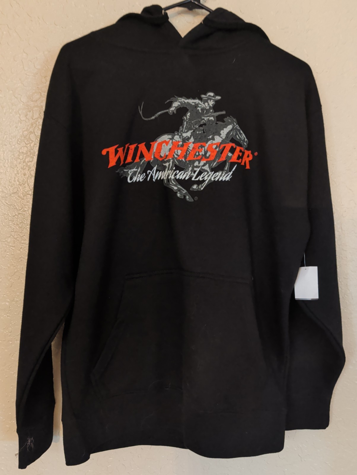 Winchester The American Legend Rifle Horse Logo Black Hoodie Mens Sweatshirt NEW