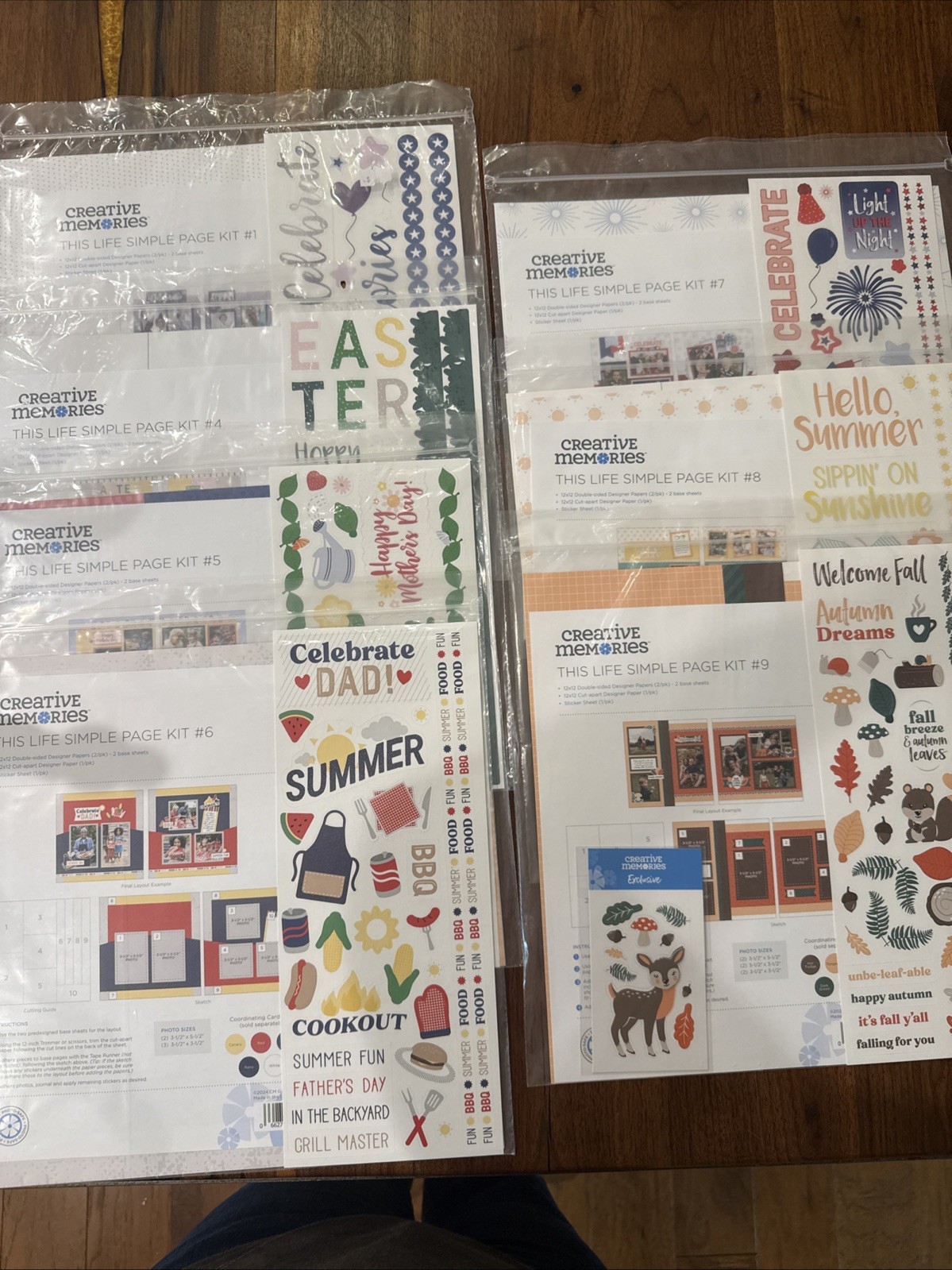 Creative Memories This Life Simple Page Kits Lot Of 7 + Exclusive Embellishments
