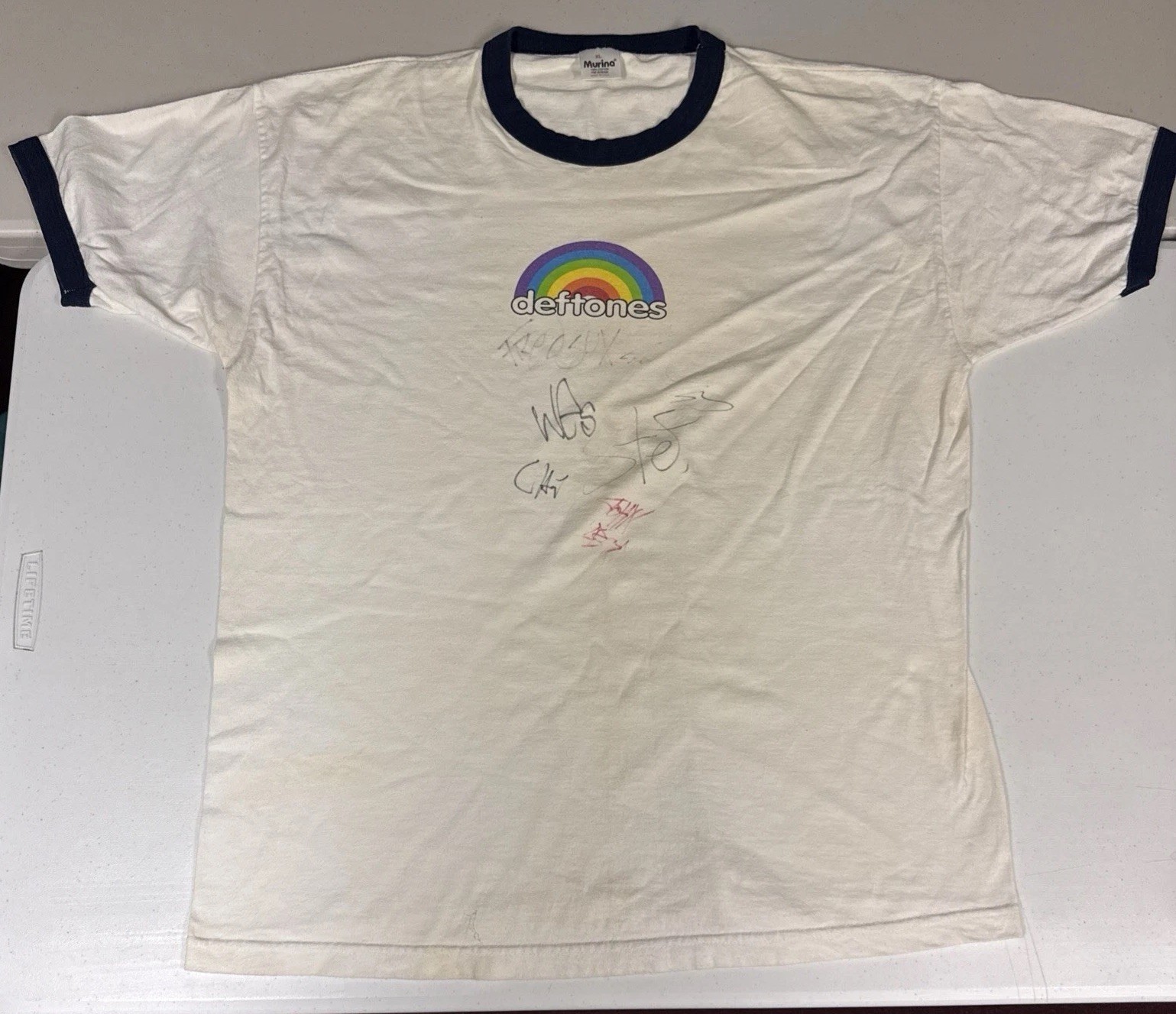 Vintage Deftones 1997 Shirt Signed Autographed Limp Bizkit Around The Fur Chi