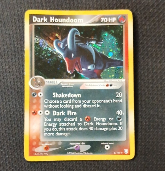 The Pokémon Company Pokémon TCG Dark Houndoom 5/109 Holo Rare EN 2004 HP 70 The Pokémon Company Pokémon TCG Dark Houndoom 5/109 Holo Rare EN 2004 HP 70