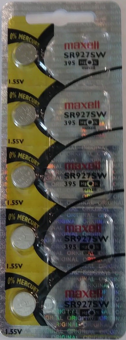 5 Maxell SR927SW 395 V395 D395 LA Silver Oxide Cell 0% Mercury 5 Maxell SR927SW 395 V395 D395 LA Silver Oxide Cell 0% Mercury