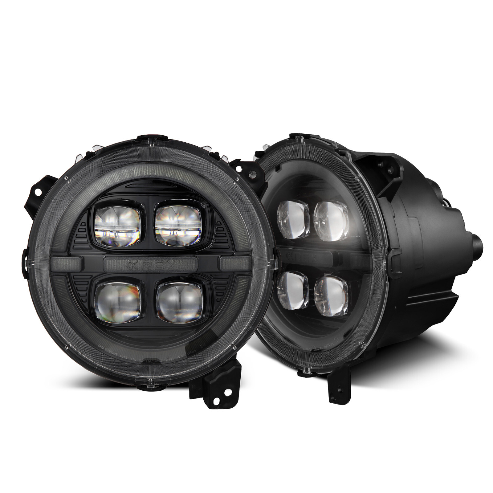 For 18-24 Jeep Wrangler Gladiator Alpharex Nova Alpha Black LED Headlights Lamps For 18-24 Jeep Wrangler Gladiator Alpharex Nova Alpha Black LED Headlights Lamps