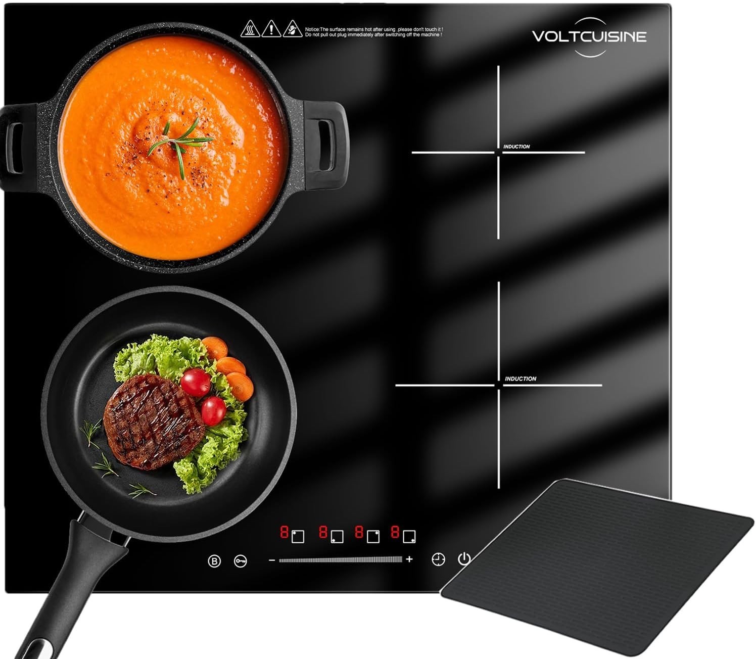 24 Inch Built-in Induction Cooktop, 4 Burner 6600W Electric Cooktop