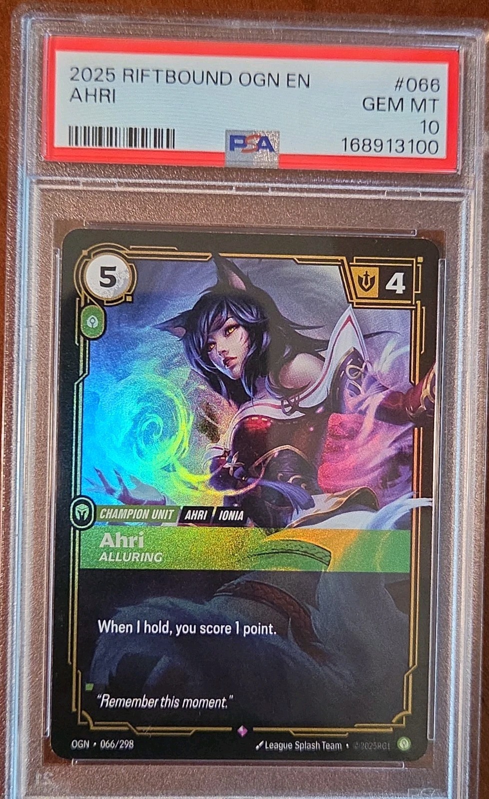 2025 RIFTBOUND: LEAGUE OF LEGENDS ORIGINS RARE LIMITED #066 AHRI PSA 10 2025 RIFTBOUND: LEAGUE OF LEGENDS ORIGINS RARE LIMITED #066 AHRI PSA 10