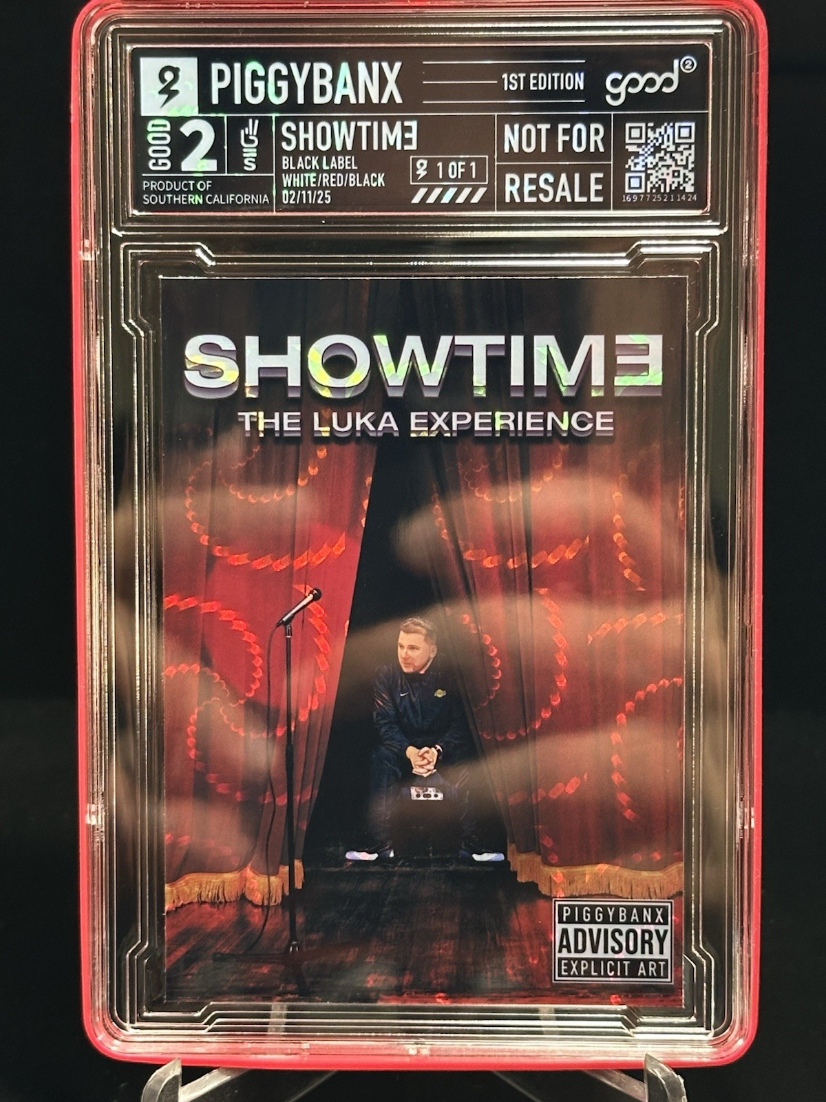 Luka Doncic 2025 Piggybanx 1/1 Black Label Fractal SHOWTIME The Luka Experience Luka Doncic 2025 Piggybanx 1/1 Black Label Fractal SHOWTIME The Luka Experience