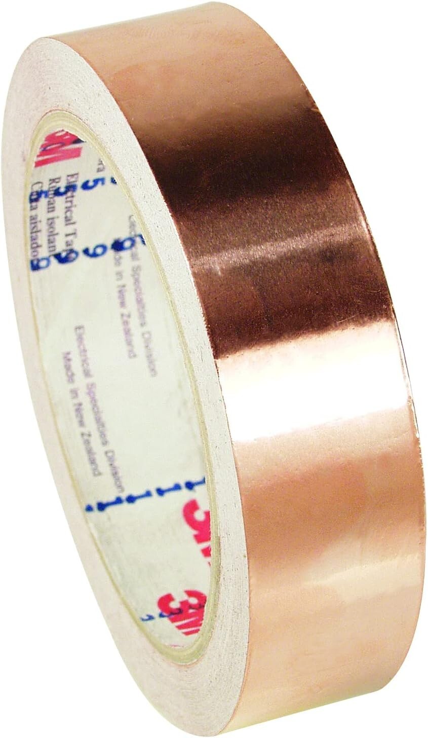 3M 1181 Copper Foil Tape, 1/2 In. X 18 Yd. (54 ft) EMI Shielding - 1 New Roll