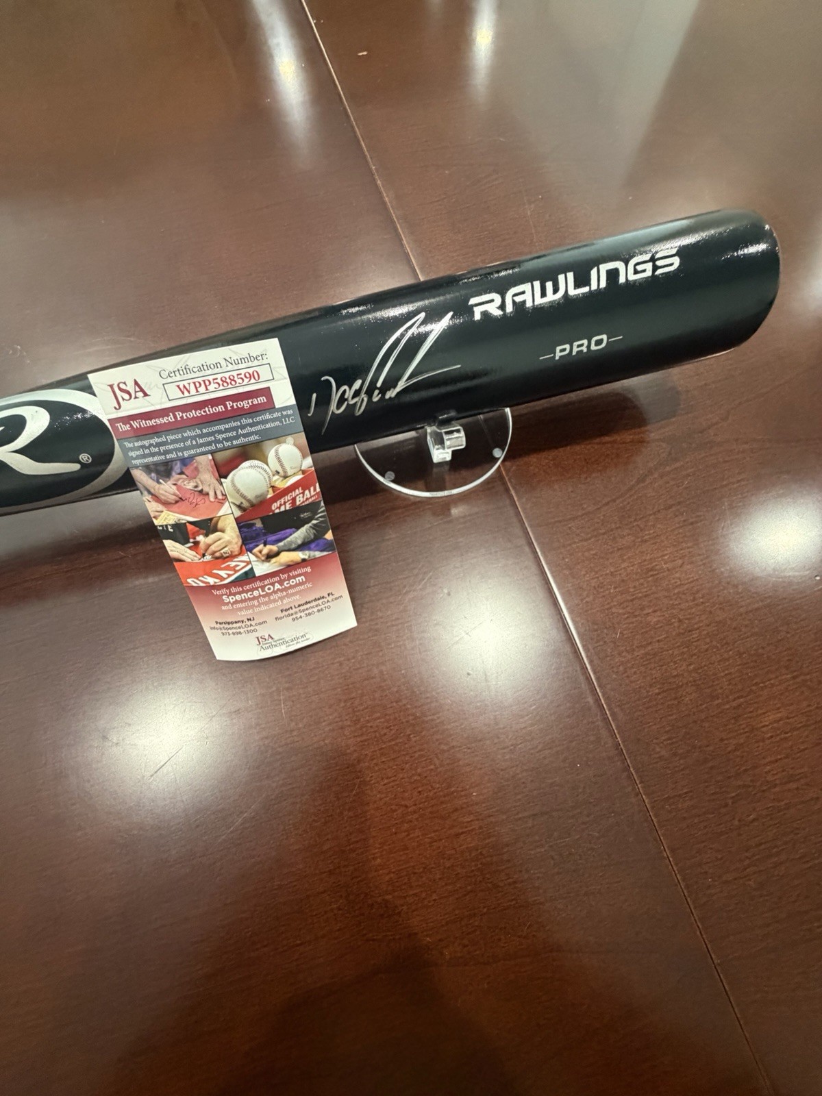 DWIGHT DOC GOODEN Signed Rawlings Pro Black Wood Baseball Bat JSA COA NY