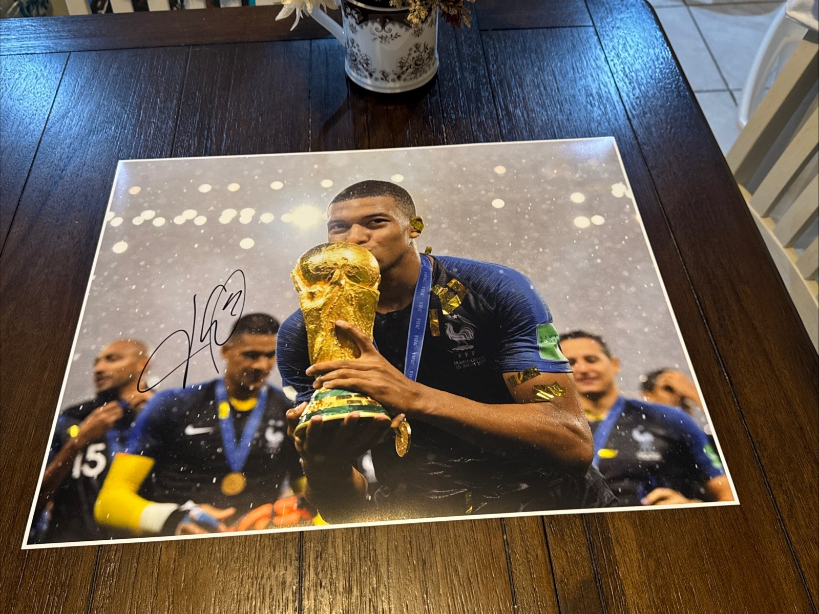 KYLIAN MBAPPE SIGNED AUTOGRAPH 16x20 Poster Size PHOTO  w COA  + Proof & Holo 