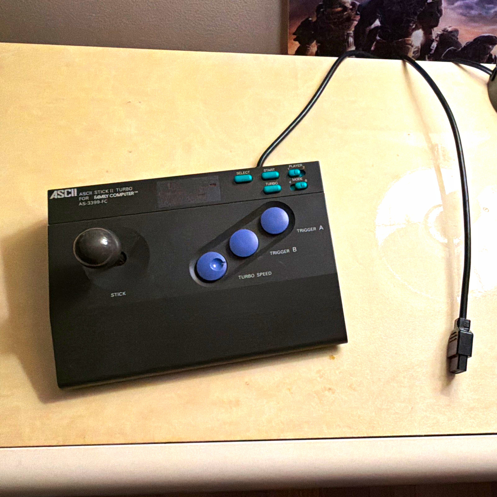 ASCII Stick II Turbo Wired Joystick Controller Black for family computer, no box ASCII Stick II Turbo Wired Joystick Controller Black for family computer, no box
