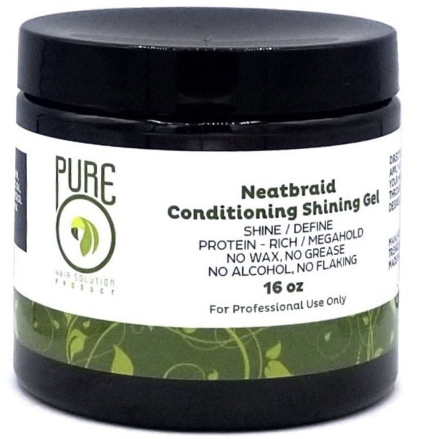 Pure Neatbraid Conditioning Shining Gel 16 oz Mega Hold Shine/Define No Flaking. Pure Neatbraid Conditioning Shining Gel 16 oz Mega Hold Shine/Define No Flaking.