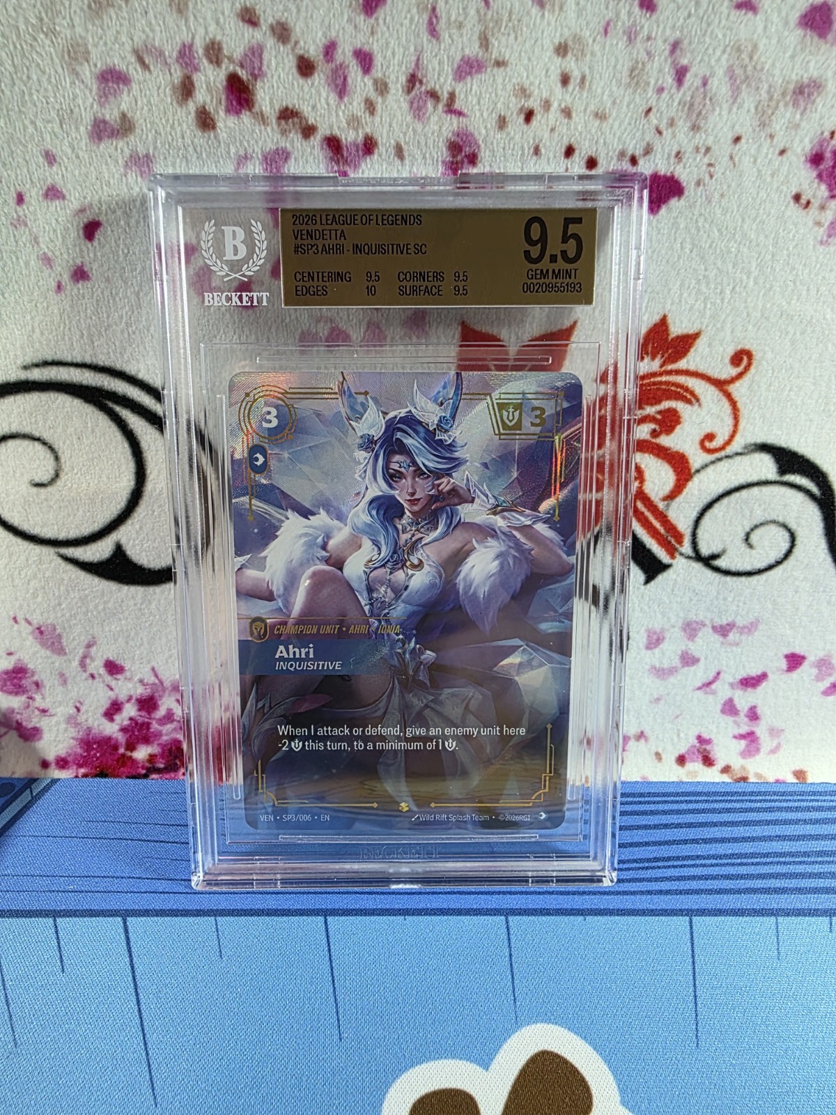 2026 Riftbound League of Legends Vendetta #SP3 Ahri Inquisitive BGS 9.5 GEM MINT