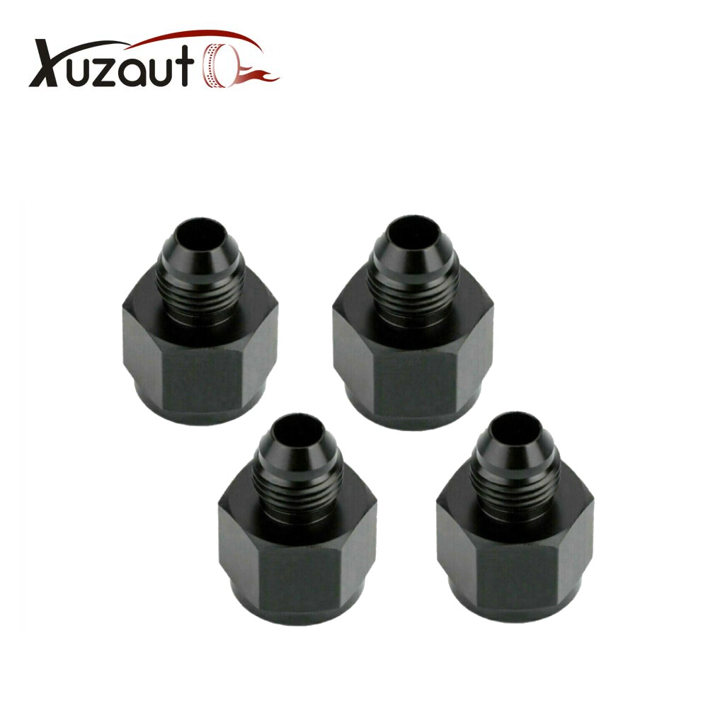 4Pcs -8 AN Female -6 AN Male AN Flare Fitting Reducer Adapter 8AN to 6AN Black
