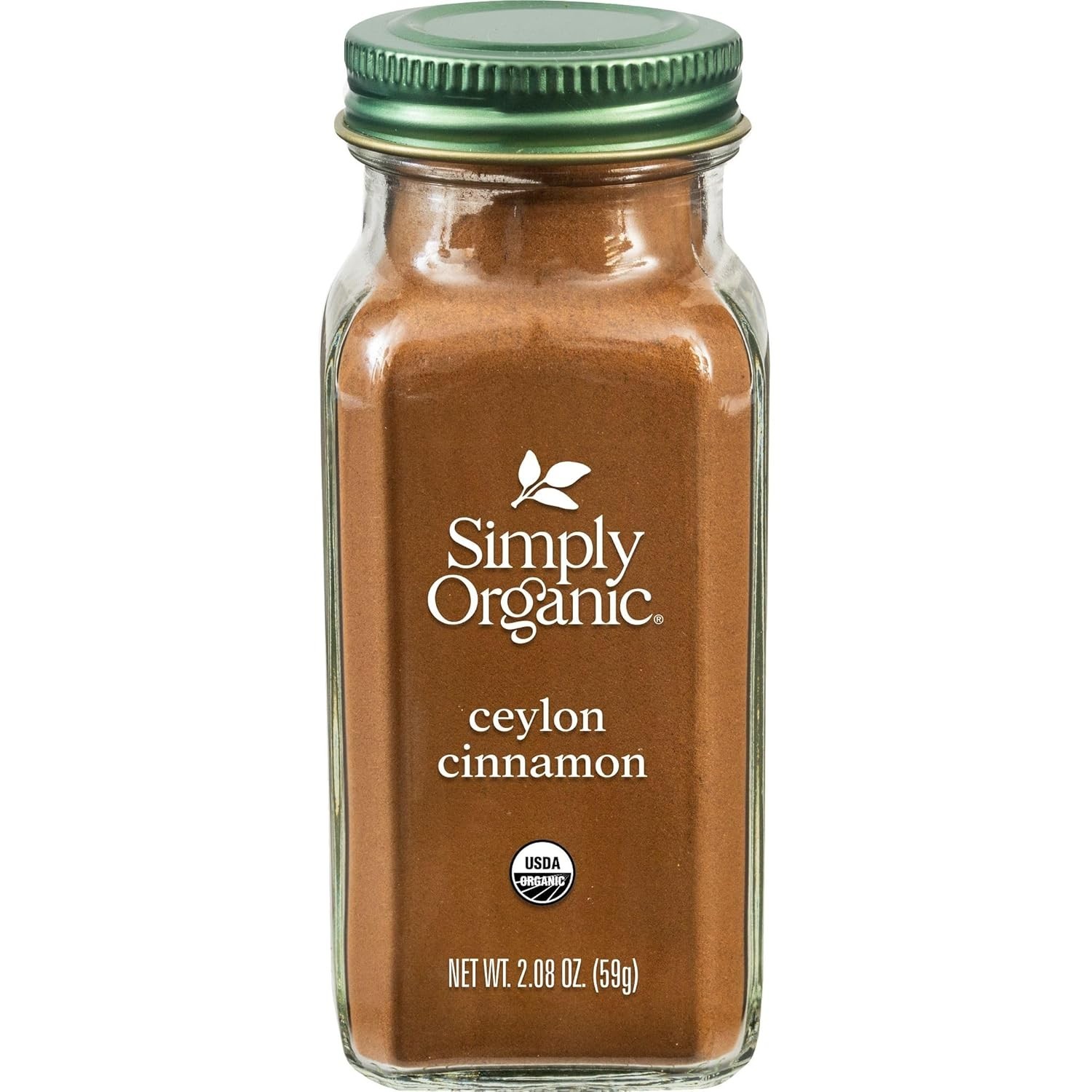 Organic Ground Ceylon Cinnamon - 2.08 Oz Glass Bottle for Gourmet Recipes