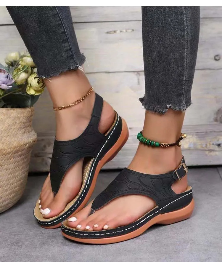 Low-Wedge Women Orthopedic Sandals Casual Flat Shoes Flip Flops Ladies Anti-Slip Low-Wedge Women Orthopedic Sandals Casual Flat Shoes Flip Flops Ladies Anti-Slip