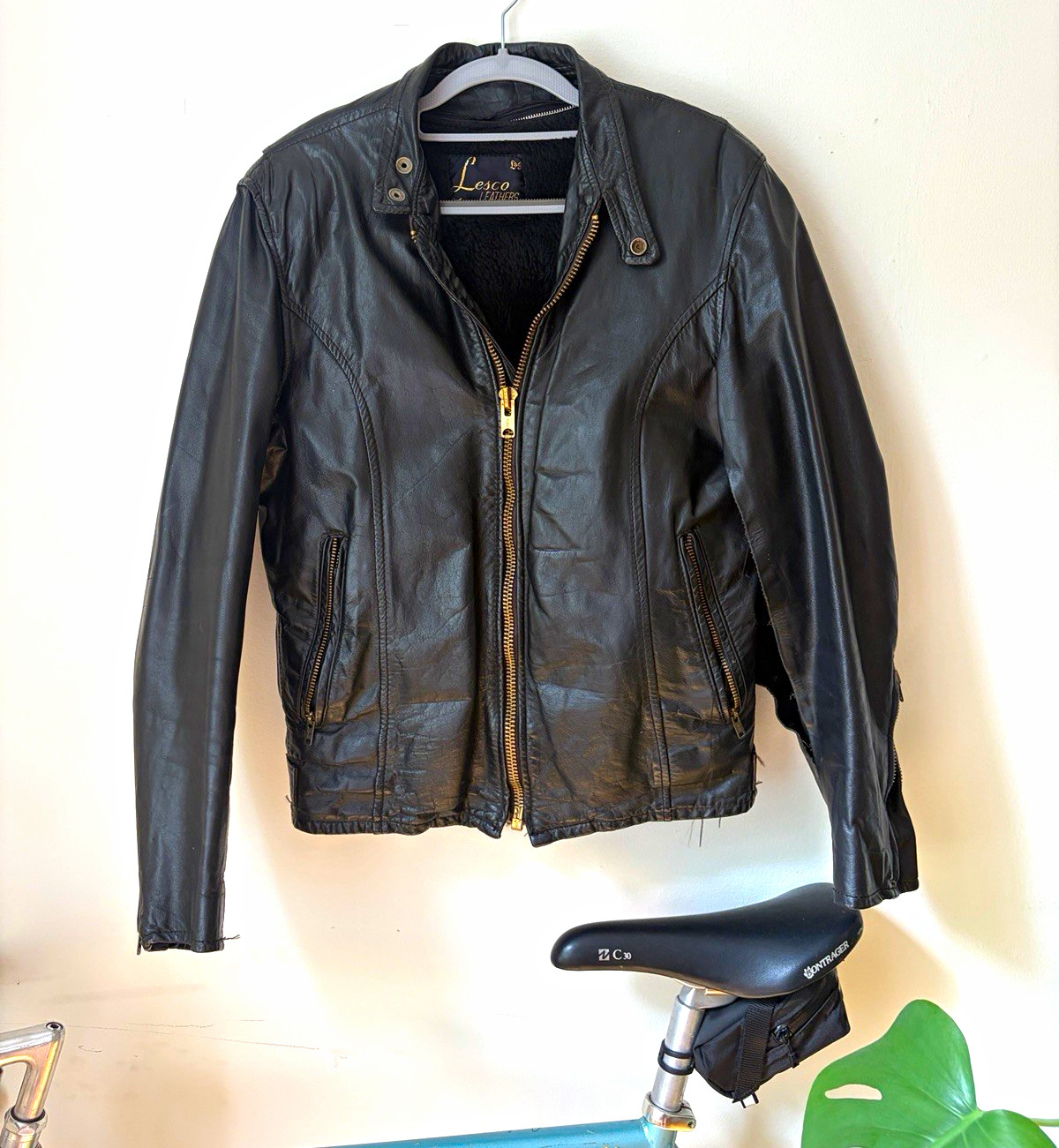 Lesco Leathers Men\'s Black Biker Jacket 1960s 1970s Zip Lined 36 Lesco Leathers Men\'s Black Biker Jacket 1960s 1970s Zip Lined 36