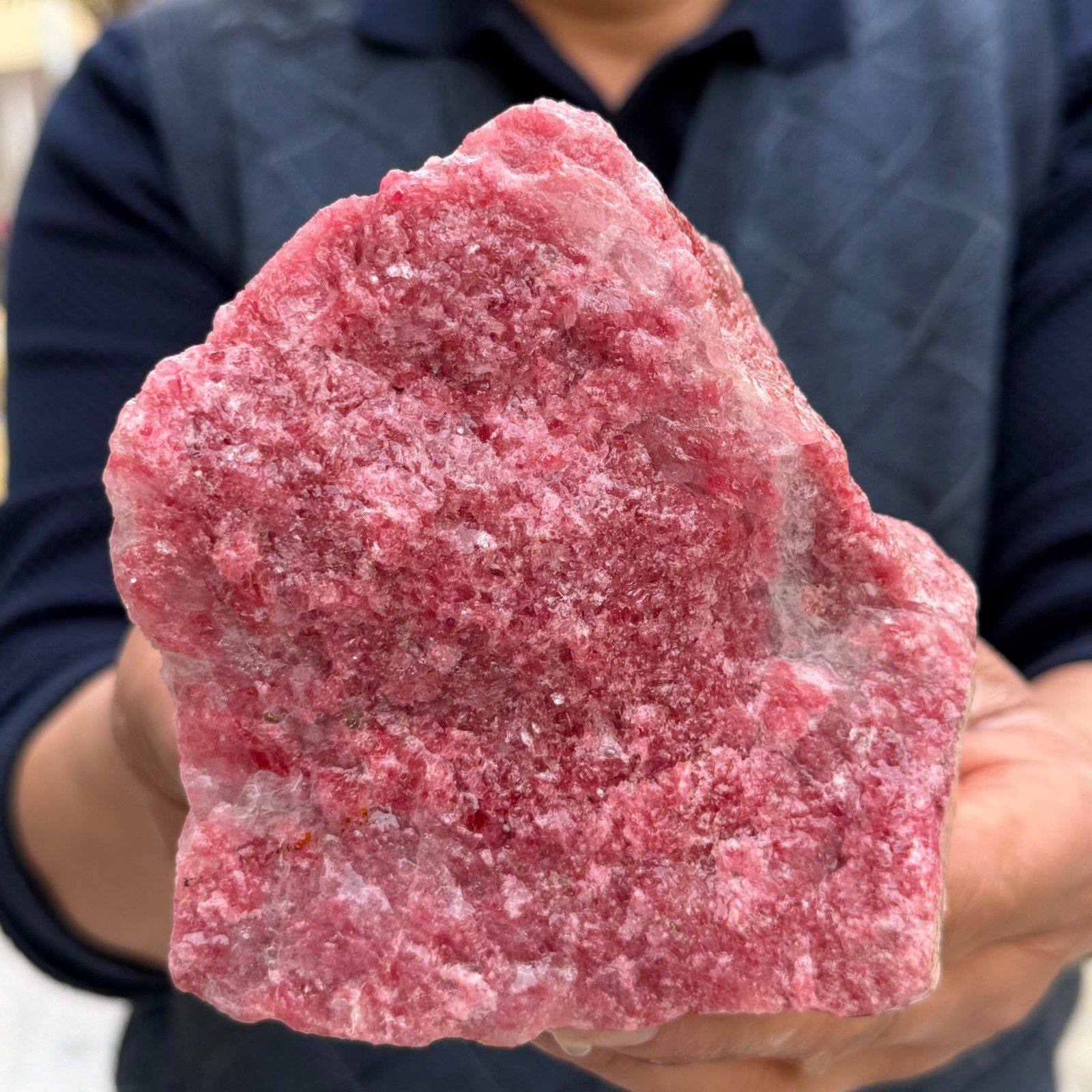 3.37LB Natural Raw Cherry Blossom Rhodonite Rough Quartz Crystal Mineral