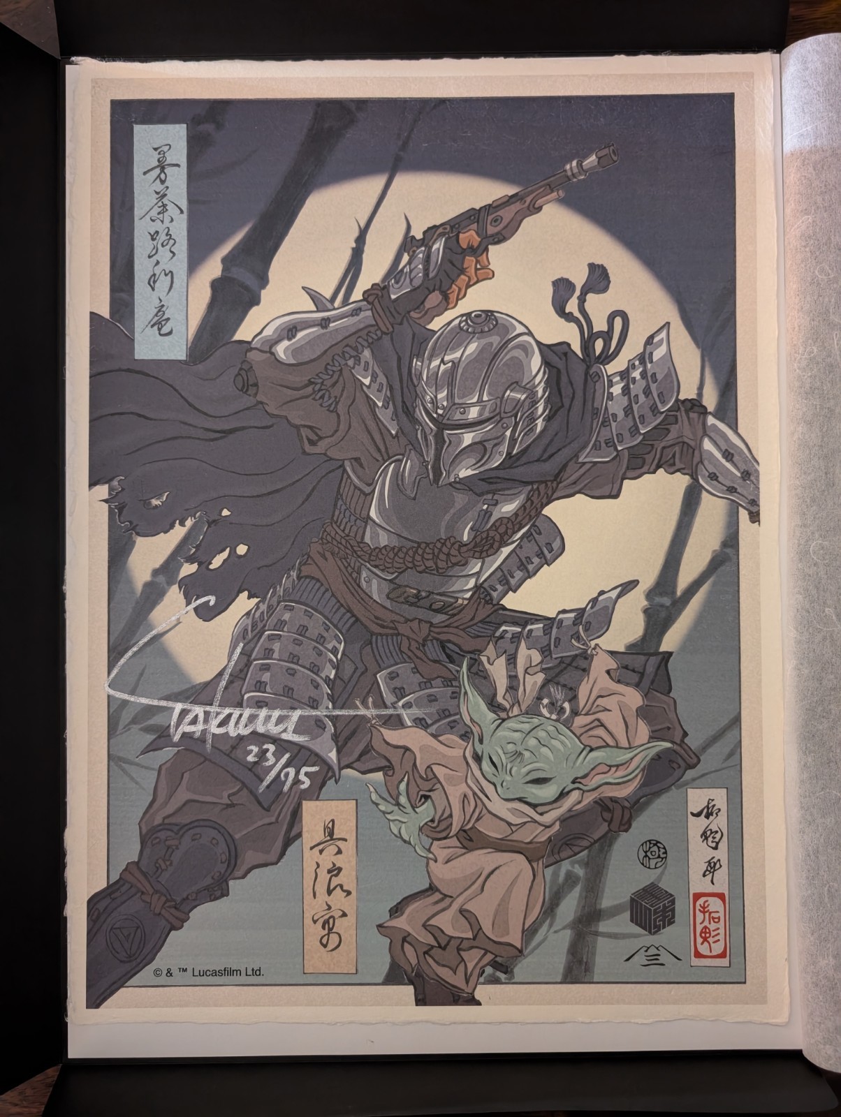 TAKUMI Star Wars Celebration 2025 Mandalorian & Grogu Print Signed 23/75 TAKUMI Star Wars Celebration 2025 Mandalorian & Grogu Print Signed 23/75