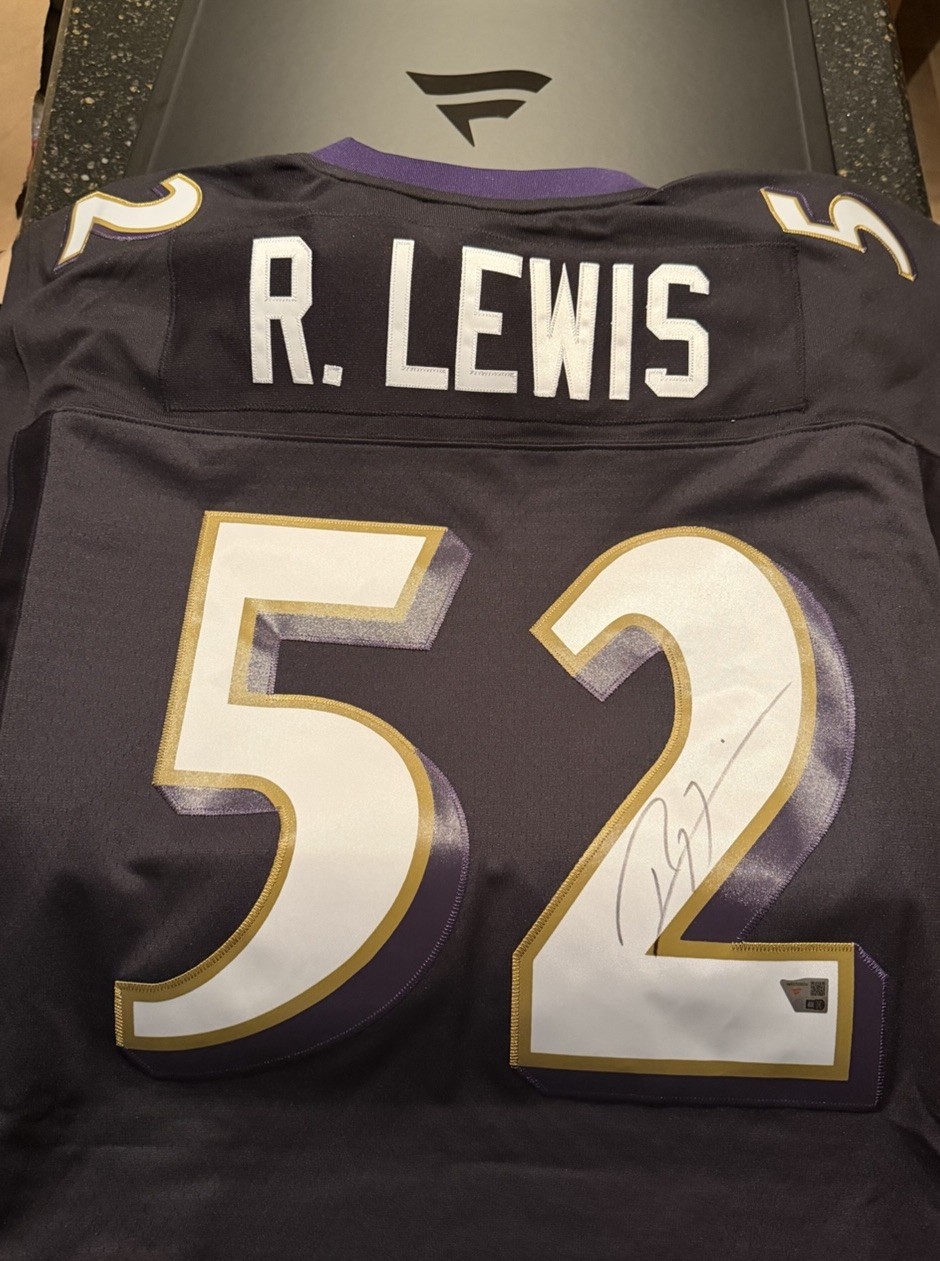 Ray Lewis Signed 2004 Ravens Mitchell & Ness Throwback Jersey Fanatics COA