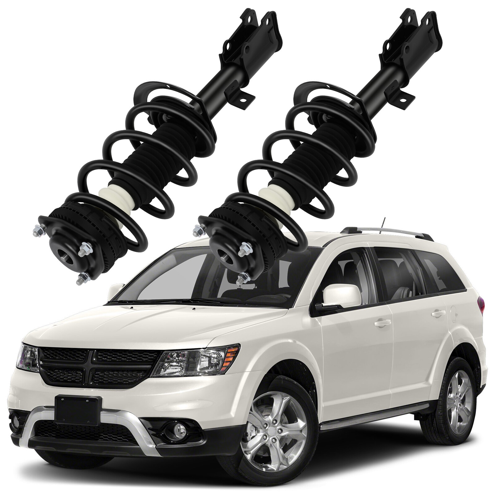 Pair Front Complete Shock Strut w/ Coil Spring Assembly For 09-19 Dodge Journey Pair Front Complete Shock Strut w/ Coil Spring Assembly For 09-19 Dodge Journey