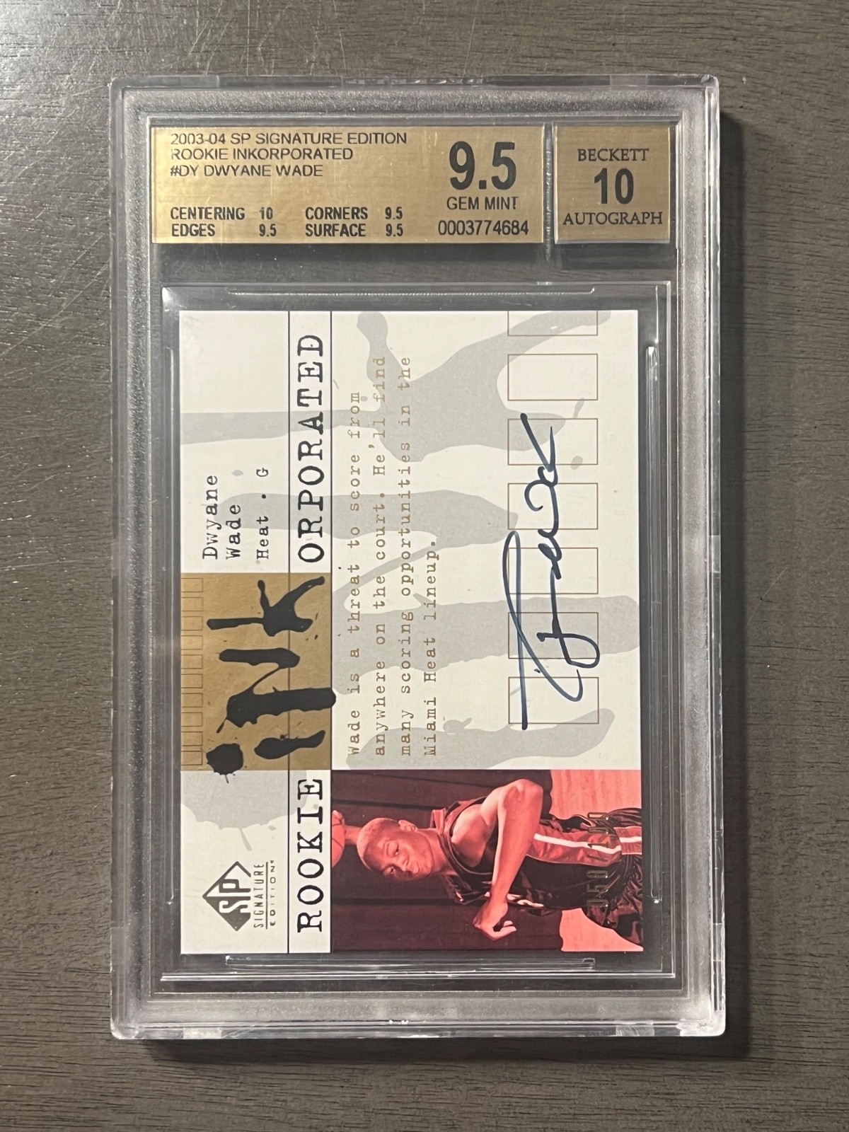 2003-04 SP Signature Edition Dwyane Wade RC Rookie AUTO /100 BGS 9.5 AU 10 2003-04 SP Signature Edition Dwyane Wade RC Rookie AUTO /100 BGS 9.5 AU 10