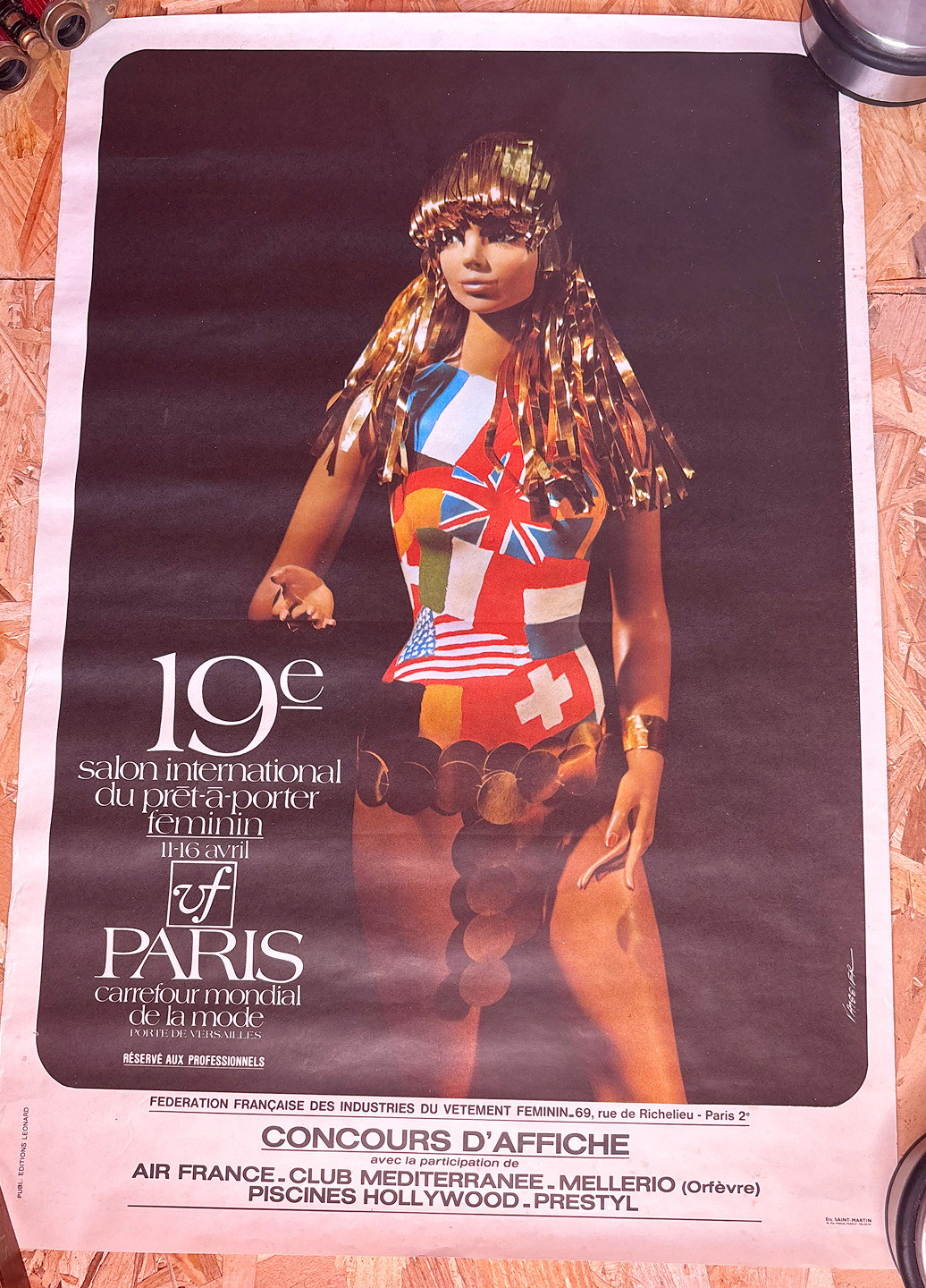 Vintage 19th Salon Prêt-à-Worter Féminin Paris Poster Signed Vassier 60x40cm