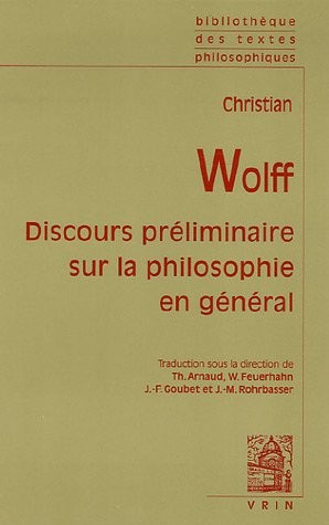 DISCOURS PRELIMINAIRE SUR LA PHILOSOPHIE EN GENERAL By Vrin **BRAND NEW**