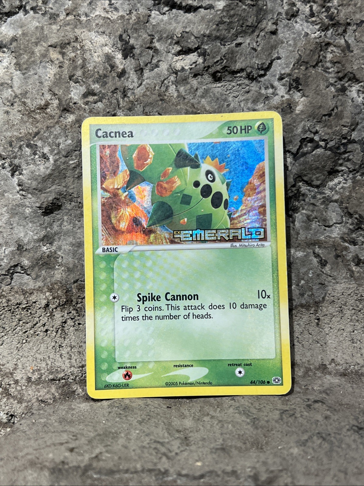 Cacnea 44/106 EX Emerald Reverse Holo Stamped Pokemon Card 2005 Cacnea 44/106 EX Emerald Reverse Holo Stamped Pokemon Card 2005