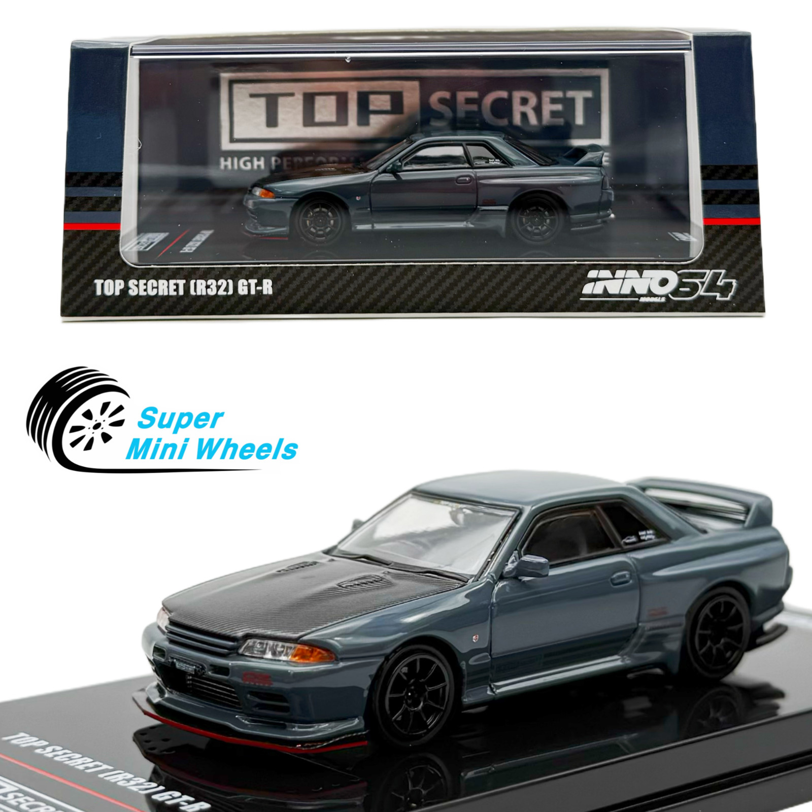 INNO64 1:64 Top Secret Nissan GT-R R32 Gray INNO64 1:64 Top Secret Nissan GT-R R32 Gray
