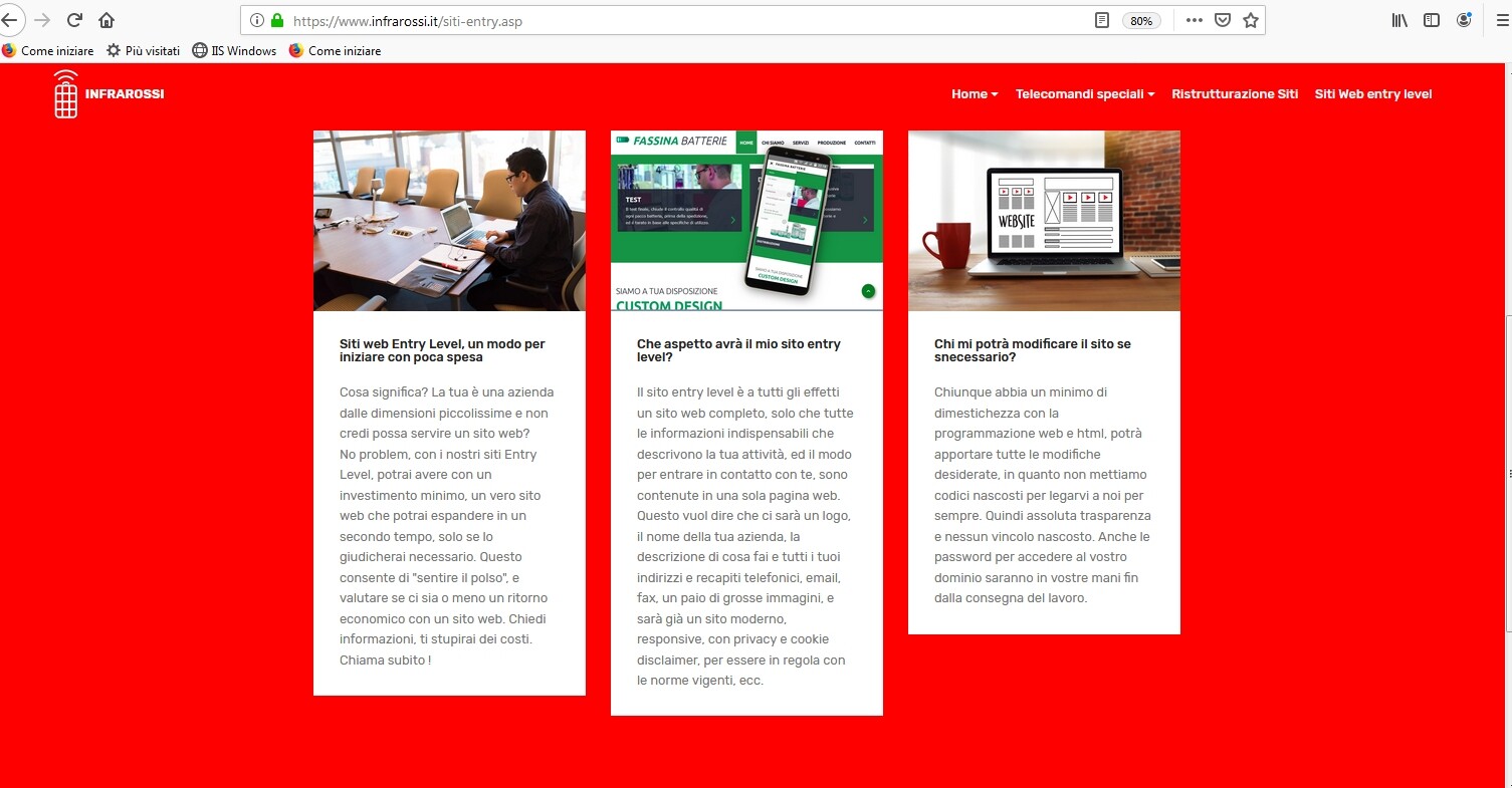 Mobile website (responsive) for companies, artisans, individuals