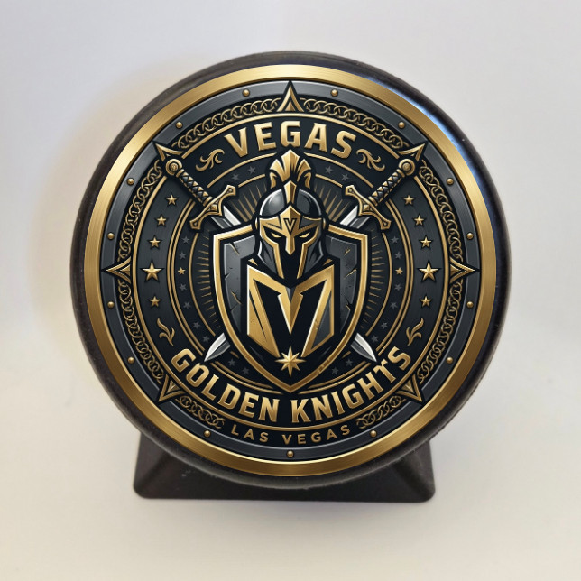 New 2026 Vegas Golden Knights Hockey Puck With Stand New 2026 Vegas Golden Knights Hockey Puck With Stand