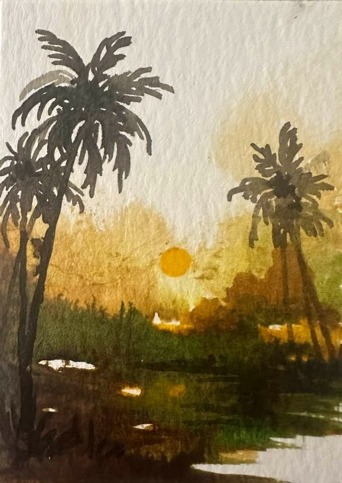 ORIGINAL 100% HAND PAINTED NATURE ARTWORK ACRYLIC ACEO PAINTING ORIGINAL 100% HAND PAINTED NATURE ARTWORK ACRYLIC ACEO PAINTING