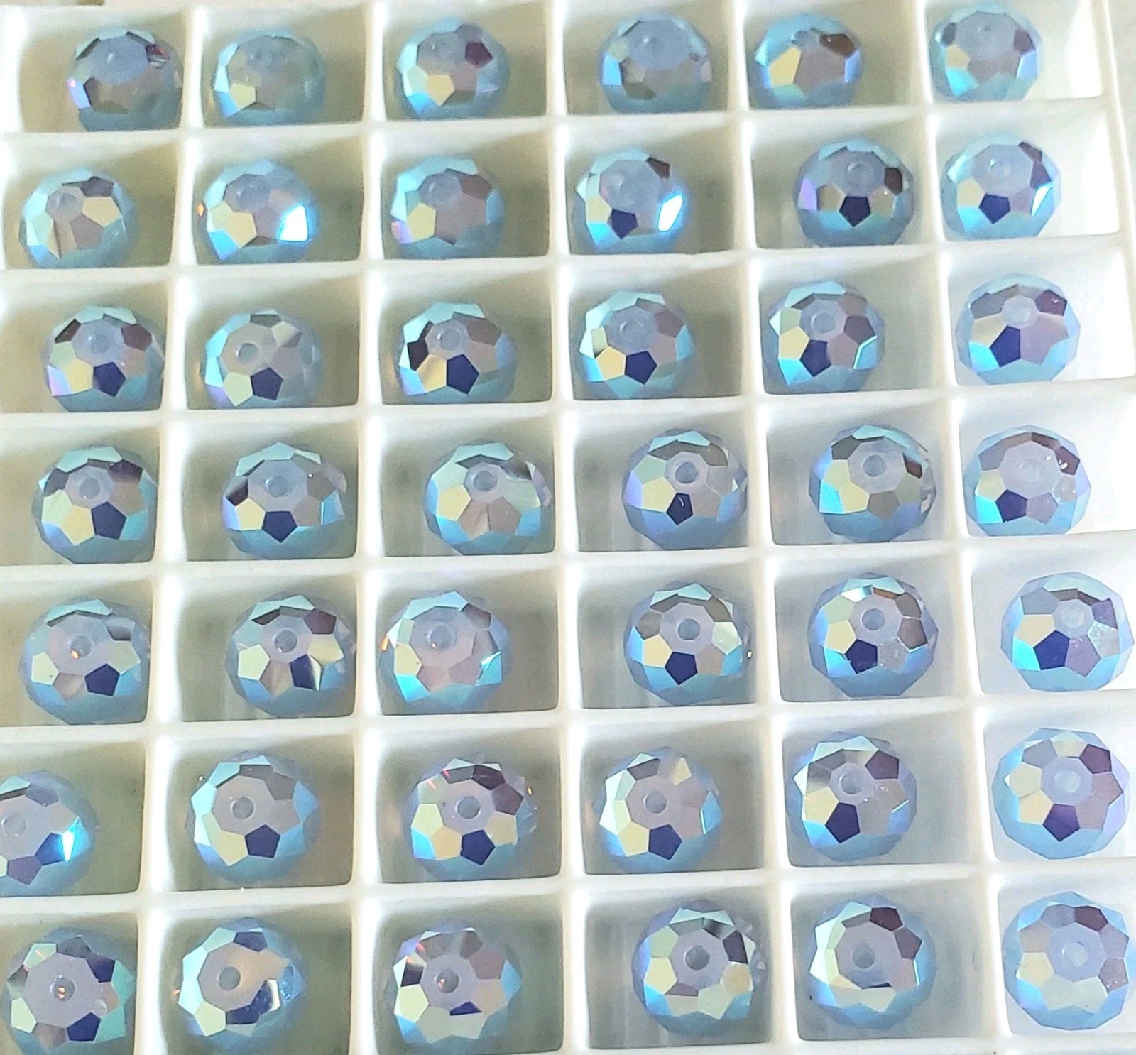 Swarovski 5040 8mm Briolette Beads, Air Blue Opal AB2X (6pcs) Rare Swarovski 5040 8mm Briolette Beads, Air Blue Opal AB2X (6pcs) Rare