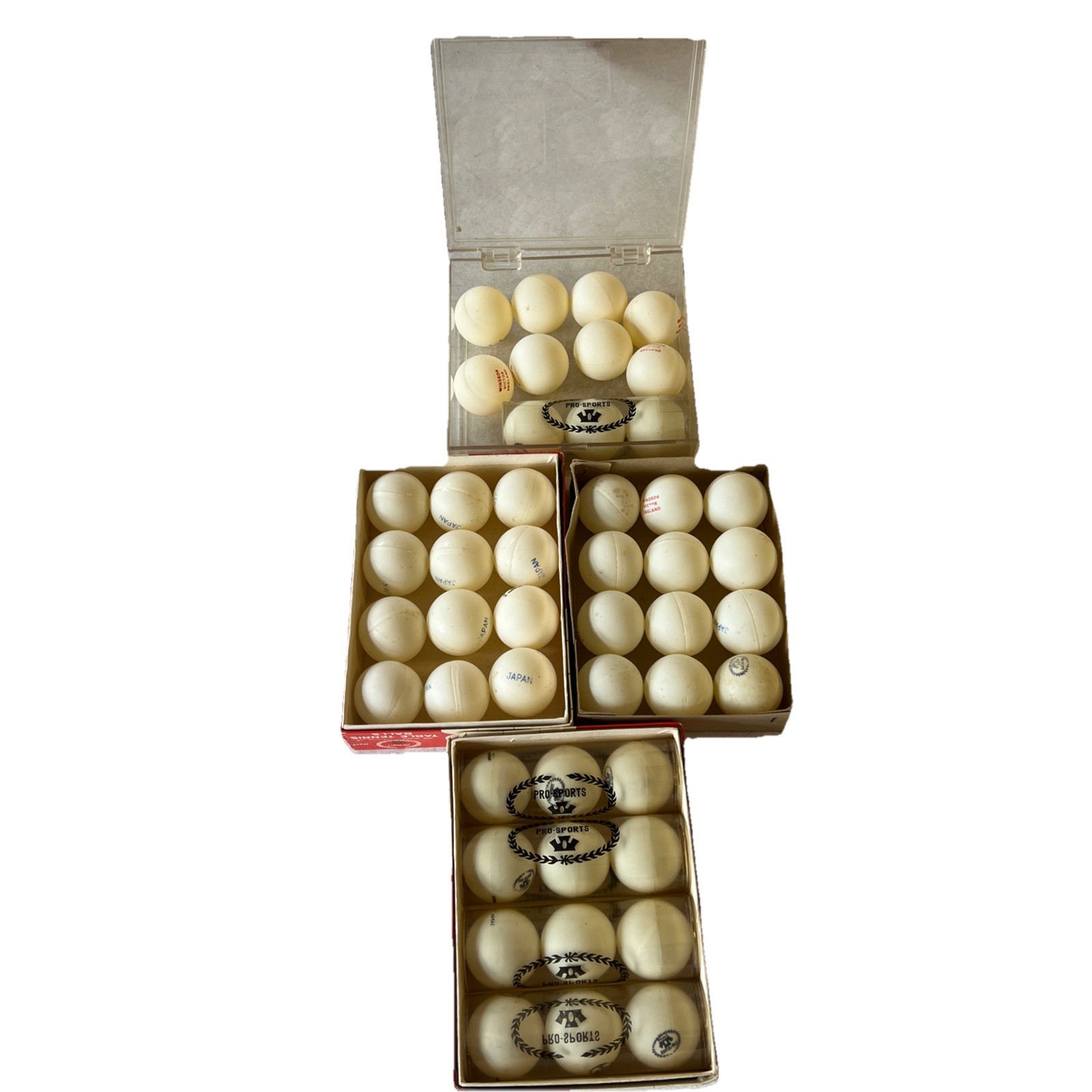 Vintage Ping Pong Table Tennis Balls Lot 47pc Pro-Sports Windsor Victor Japan