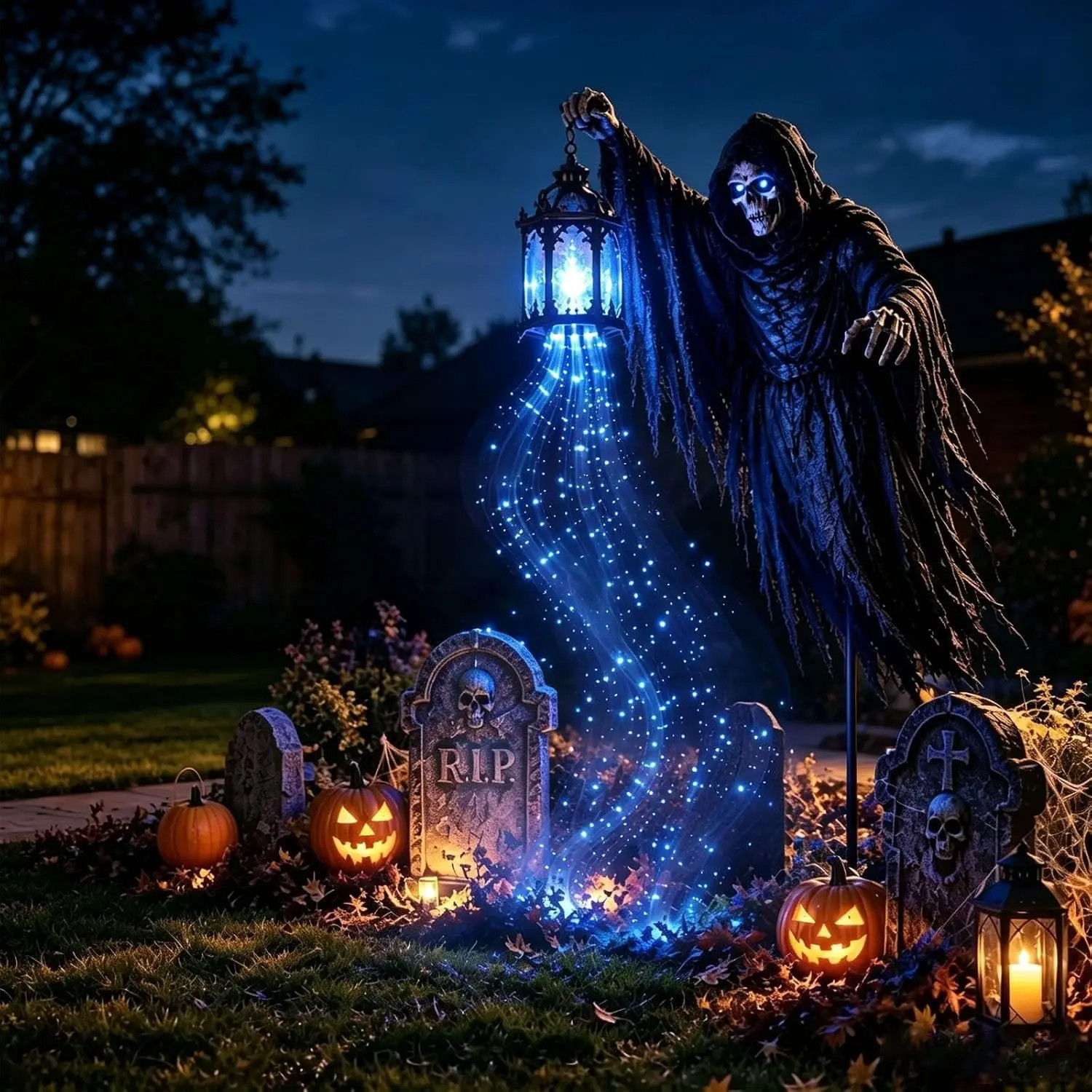 Halloween Grim Reaper Animated Garden Light, Solar Outdoor Decorations
