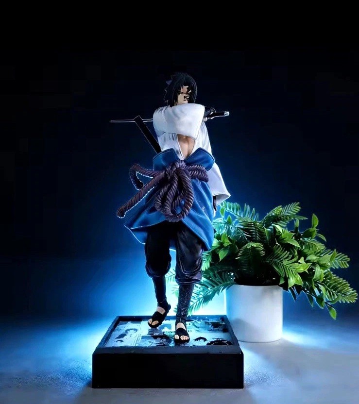35cm Naruto Sasuke Uchiha Anime Curse Mark Figure Statue w/ Base (Sword) *NEW*