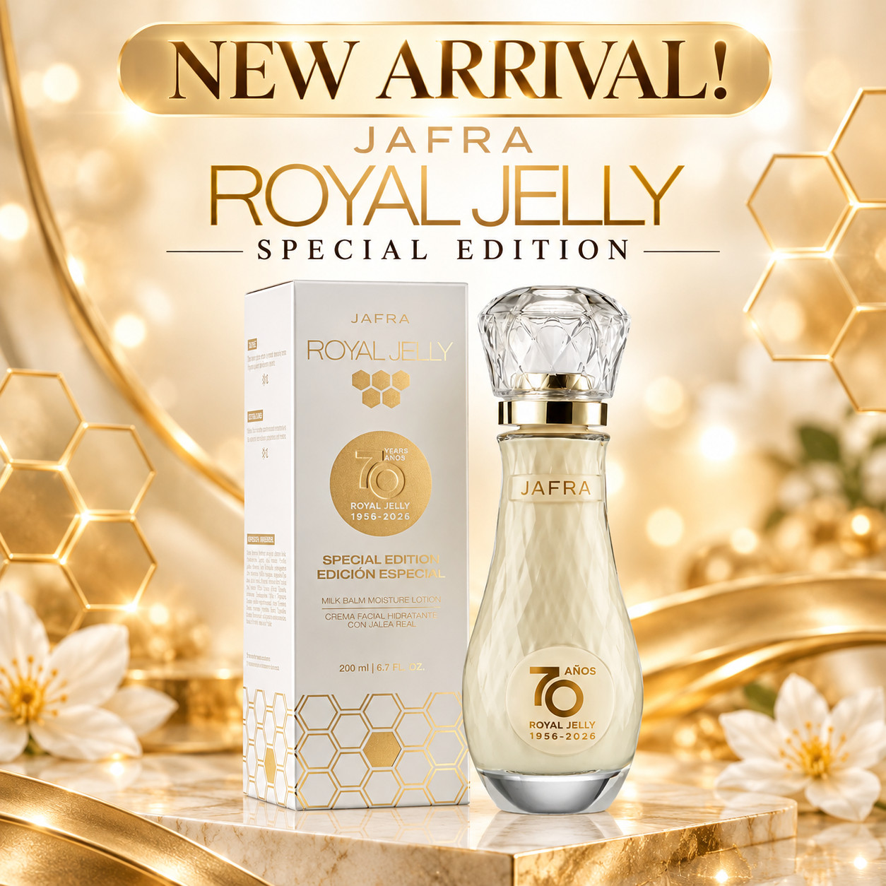 NEW JAFRA Royal Jelly Special Edition 70th Anniversary Milk Balm Lotion 6.7 oz