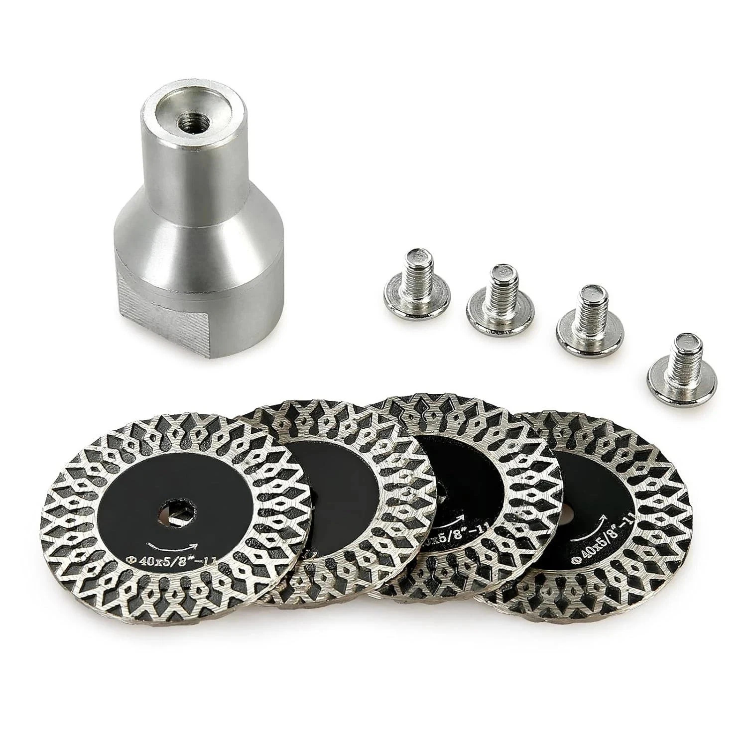 LOZLIN 5-PC 40Mm Diamond Engraving Blade Saw Kit Removable Flange 5/8-11 Thread
